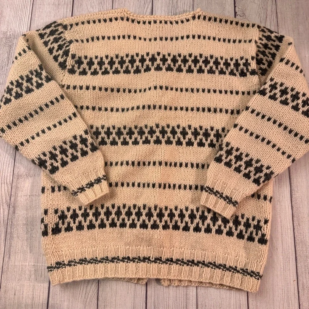 Vintage Pringle Of Scotland Women's L Shetland Wool Fair Isle Cardigan Sweater